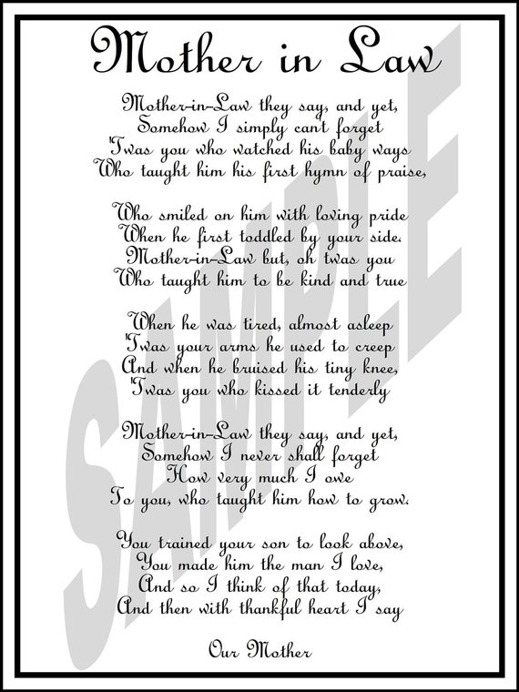 Wedding Day Mother in Law Poem DIY Printable Etsy Wedding Day Mother in Law Poem DIY Printable Etsy