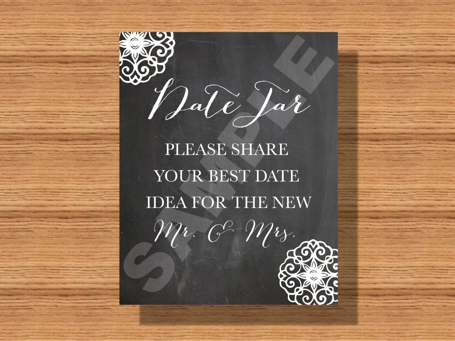 Chalkboard Wedding Date Jar Guest Book Sign Date Jar Sign Etsy
