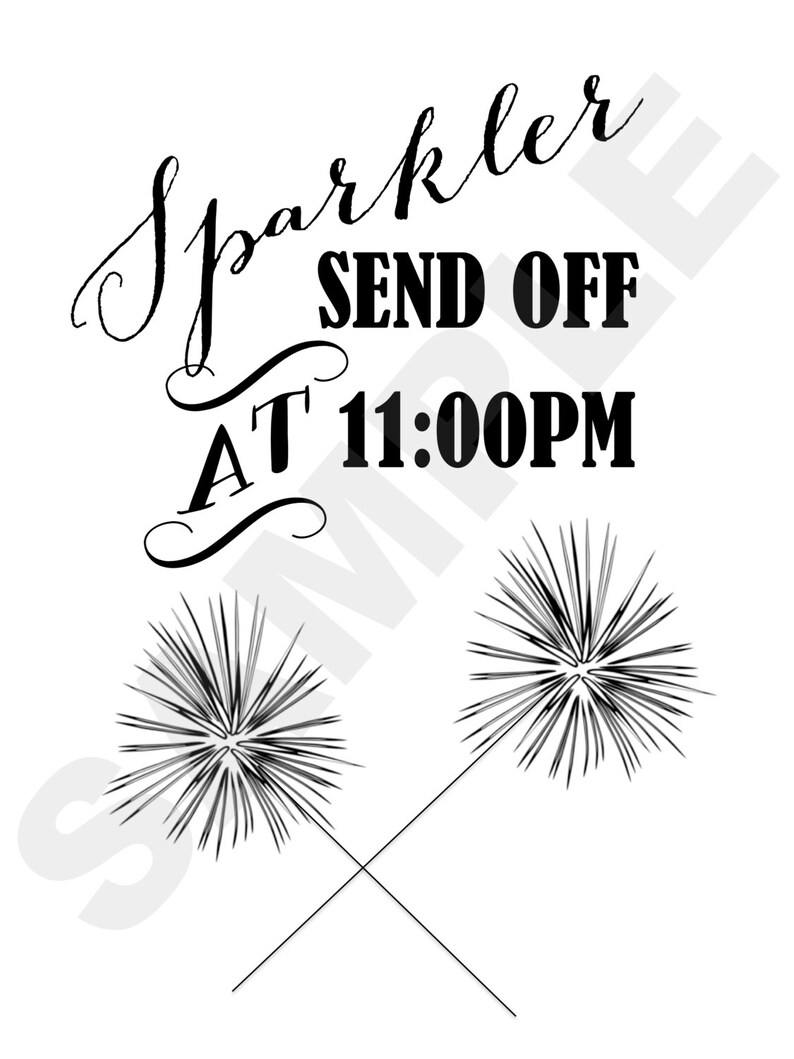 Custom Designed Wedding Sparkler Send Off Sign image 2