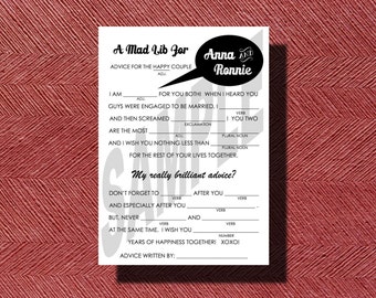 Fun Wedding Mad Libs A Unique Guest Book Alternative Wedding Ad Libs