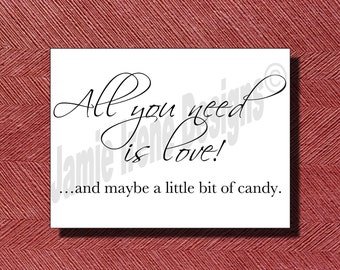 Wedding Candy Bar/Buffet Sign/Poster DIY Print-Ready