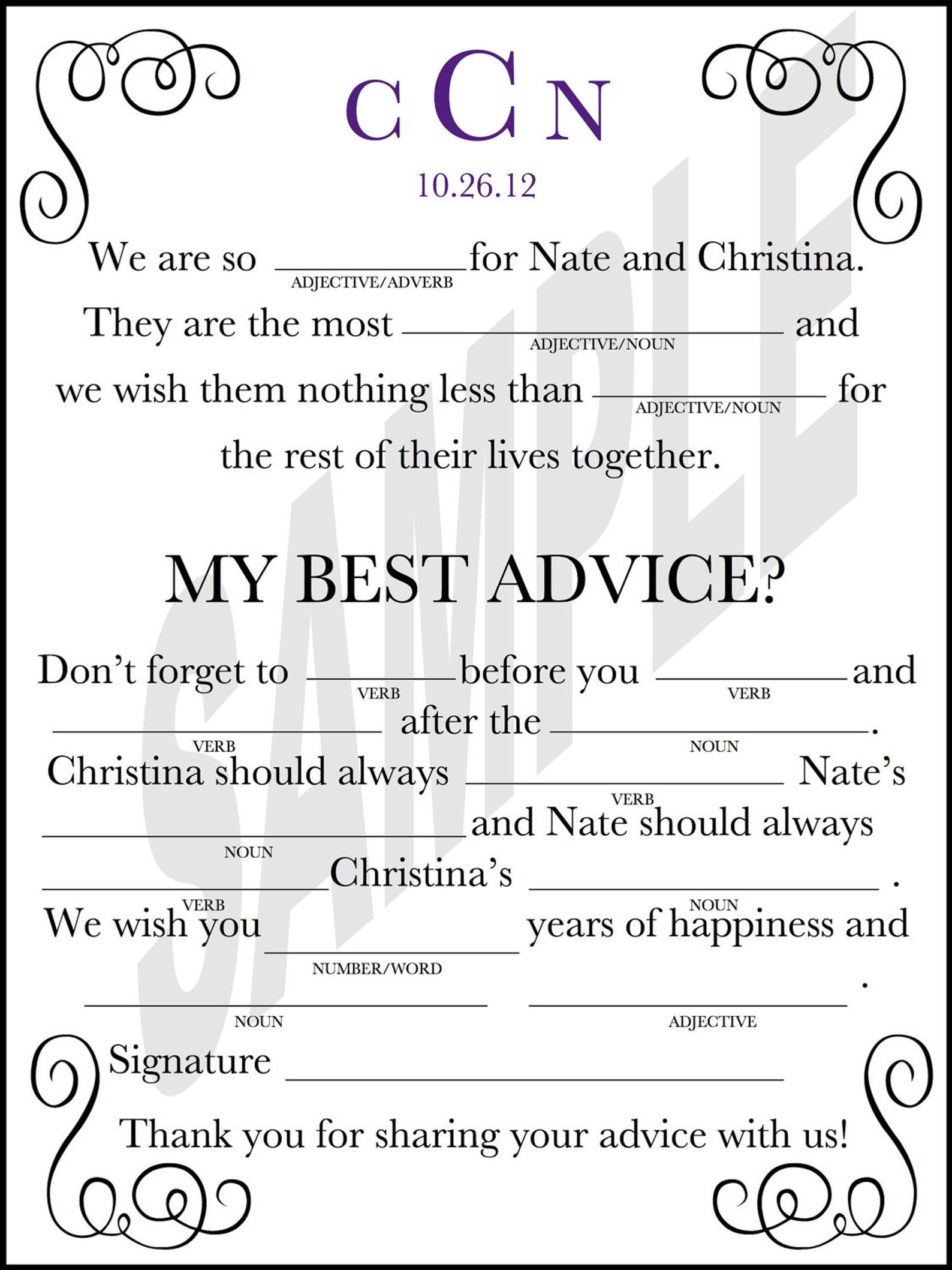 Unique Wedding Guest Book Wedding Mad Libs Wedding Ad Libs Etsy