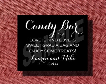 Wedding Candy Bar/Buffet Sign or Poster DIY Print Ready