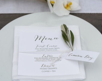 Wedding Reception Dinner Menu, Printable Wedding Dinner Menu, Simple Elegant Dinner Menu for your Special Event