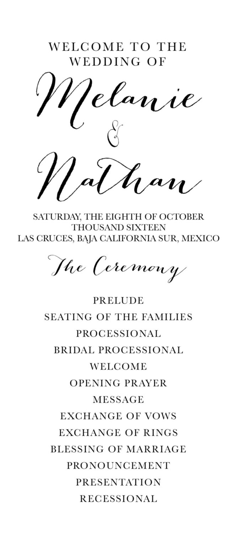 Double Sided Wedding Program Printable Wedding Program Etsy double-sided-wedding-program-printable-wedding-program-etsy