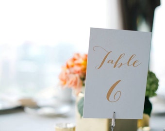 Custom Designed Wedding Reception Table Numbers 1-20 DIY Print-Ready