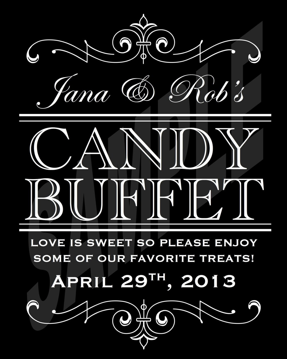 Wedding Candy Buffet Sign or Poster DIY Print Ready - Etsy