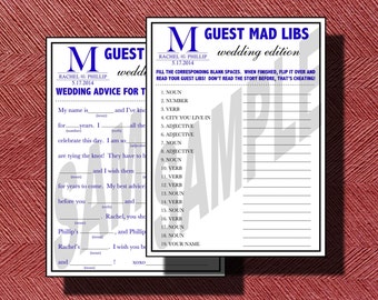 Weddings Mad Libs With Matching Directions Page