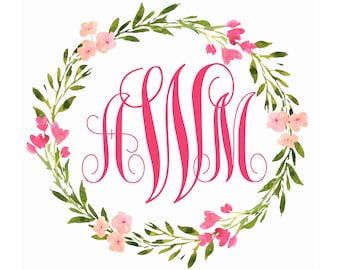 Custom Designed Digital Wedding Monogram Design, Floral Logo, Wedding Gobo, Spring Wedding Monogram Printable, Logo Design for your Event