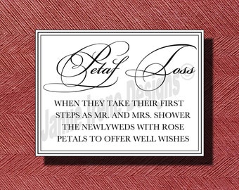 Printable Wedding Petal Toss Sign