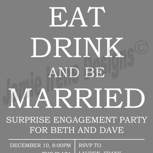 Wedding Engagement Party Invitation DIY image 3