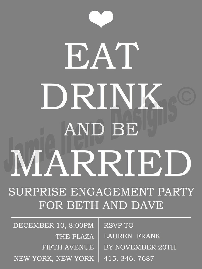 Wedding Engagement Party Invitation DIY image 3