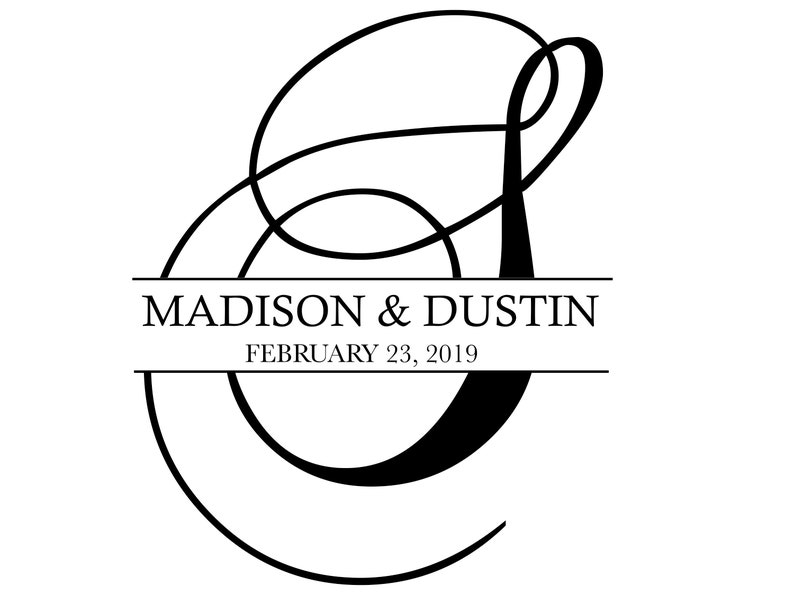 Custom Designed Digital Wedding Monogram Design, Wedding Logo, Digital Gobo, Simple Wedding Monogram Printable, Logo Design for your Event image 1