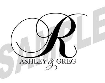 Custom Designed Digital Printable Wedding Monogram Gobo Design | Etsy