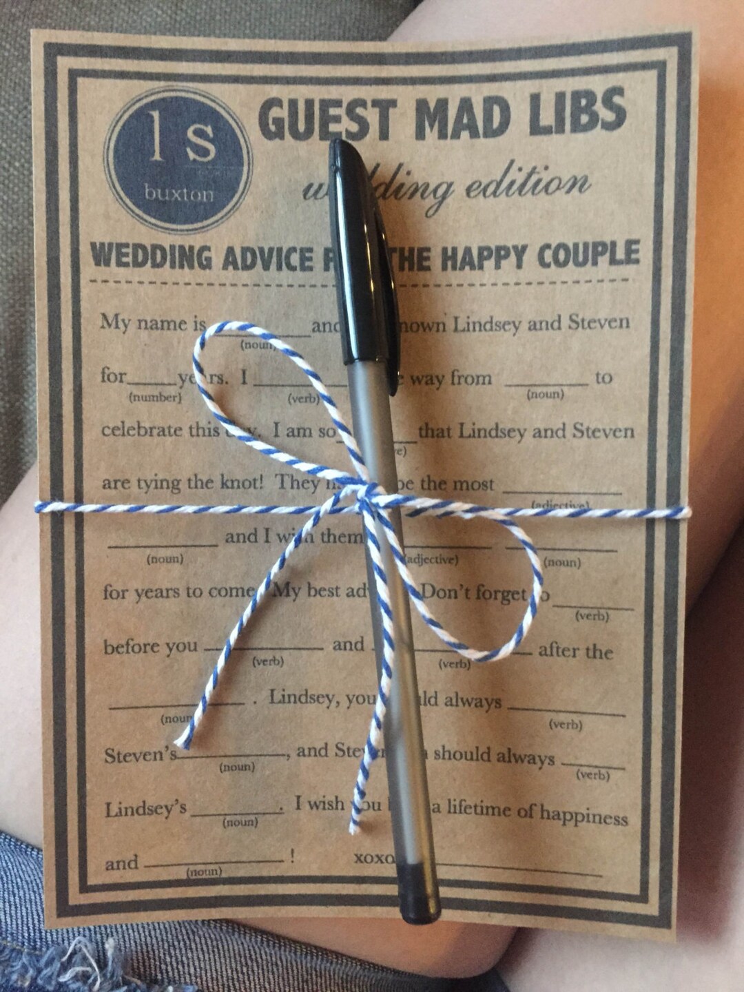 Printable Wedding Mad Libs A Fun Guest Book Alternative - Etsy