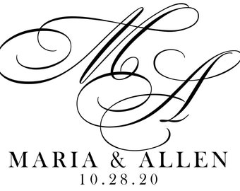 Custom Designed Digital Wedding Monogram Design, Wedding Logo, Digital Gobo, Elegant Wedding Monogram Printable, Logo Design for your Event