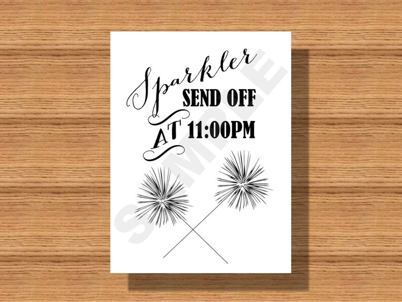 Custom Designed Wedding Sparkler Send Off Sign image 1