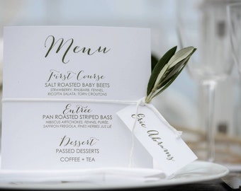 Wedding Reception Dinner Menu, Printable Wedding Dinner Menu, Simple Elegant Dinner Menu for your Special Event