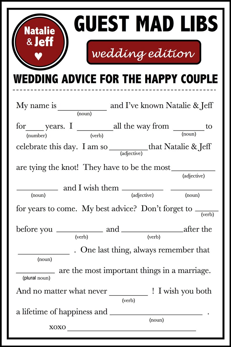 Wedding Day Advice to Couple Printed or Printable Wedding | Etsy