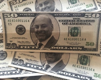 Custom Fifty Dollar Bill for Weddings and Special Events - Printable or Printed