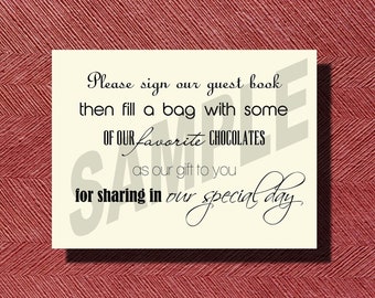 Wedding Guest Book Sign Favor Sign