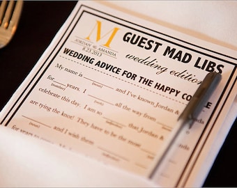 100 Wedding Printed Mad Libs a fun Guest Book Alternative