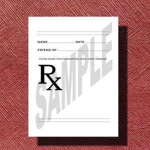 Fun Prescription for A Happy Marriage Printable Sheet - Etsy