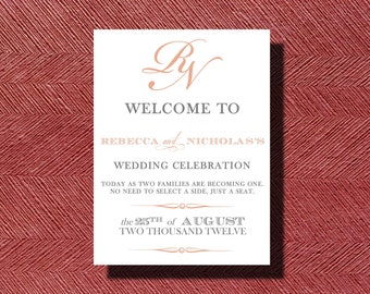 Wedding Welcome Sign or Poster