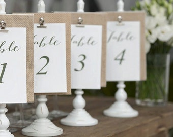 Custom Designed Wedding Reception Table Numbers 1-20 DIY Print-Ready