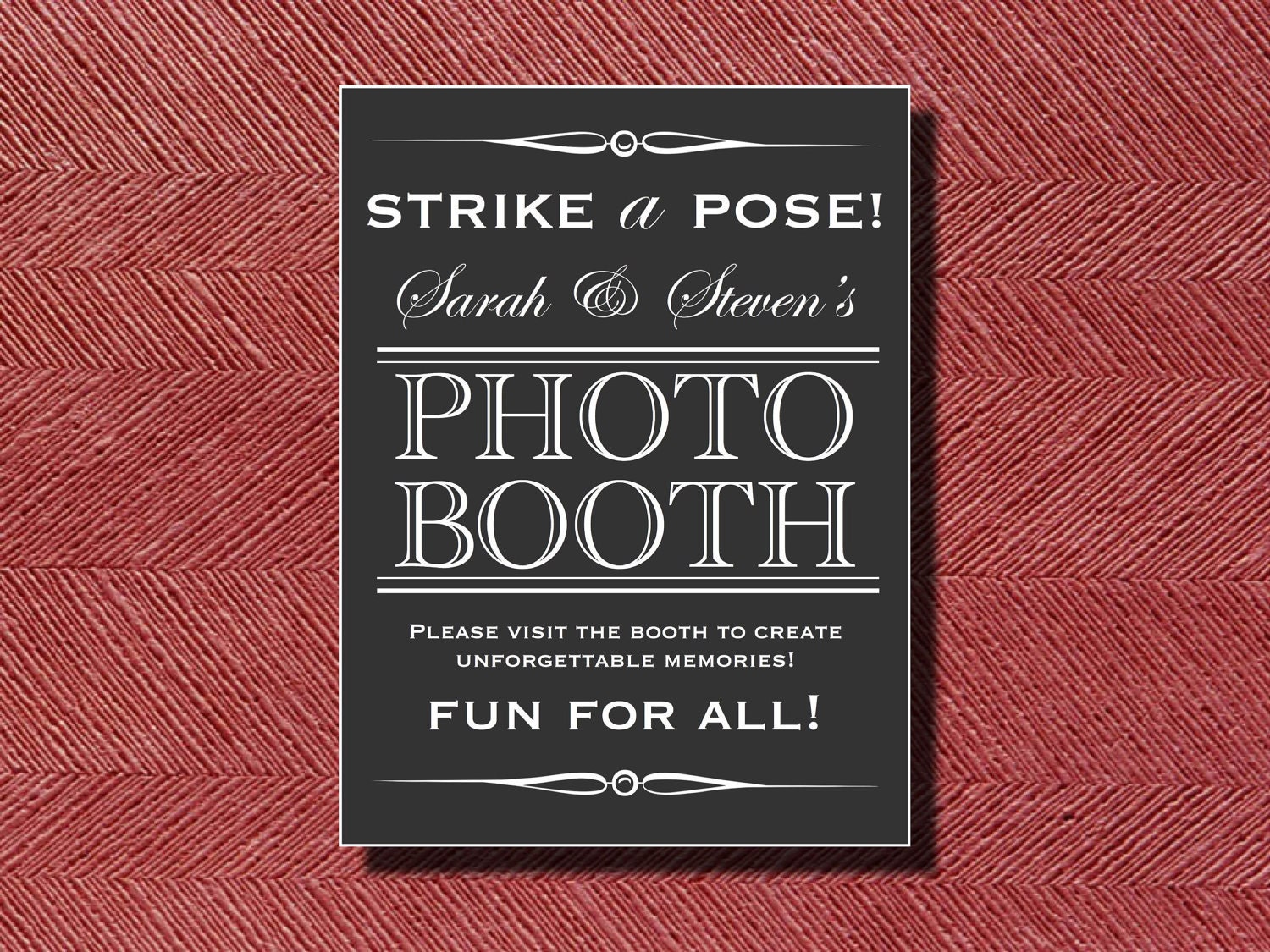 Chic Wedding Signage Photo Booth Sign or Poster DIY Printable Etsy