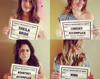 Bachelorette Party Mugshot Sign, Printable Bachelorette Party Mugshot Signage, Custom Designed Mugshot Sign for Your Special Event