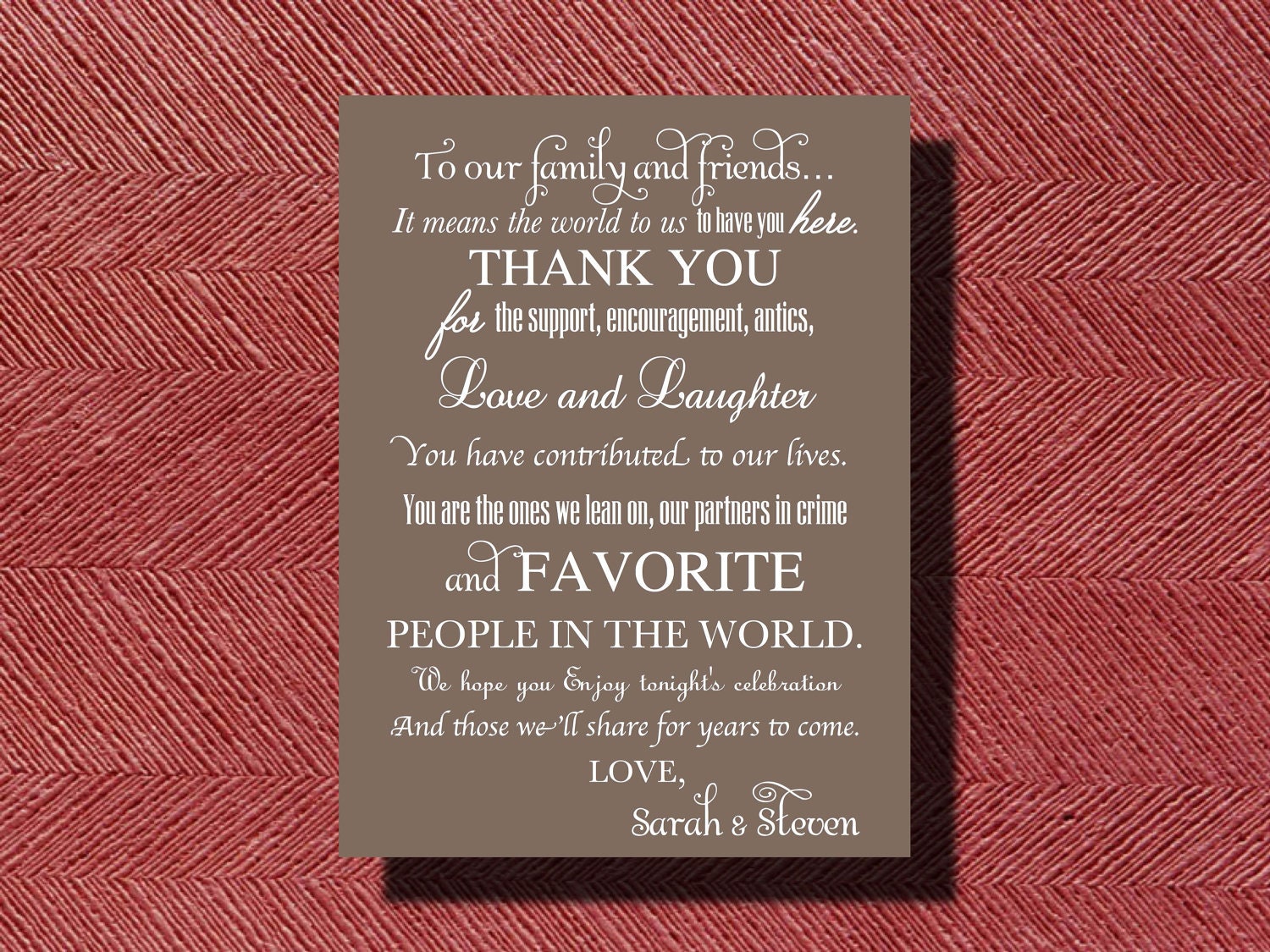 Wedding Day Thank You Note to Guests Thank You Card for Your | Etsy