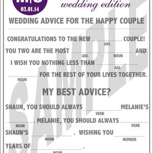 Printable Wedding Mad Libs A Fun Guest Book Alternative image 3