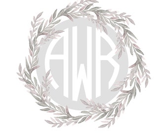 Custom Designed Digital Wedding Monogram Design Circle Logo, Wedding Gobo, Wreath Wedding Monogram Printable, Logo Design for your Event