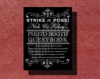 Custom Designed Wedding Photo Booth Guestbook Sign