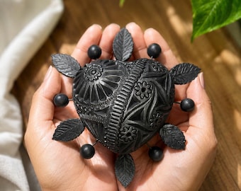 メキシコ・オアハカの黒陶器 3個 オアハカ 黒陶 バロネグロ | 壺 17cm