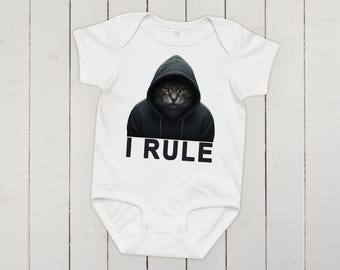 Baby jersey Bodysuit Cat Rule