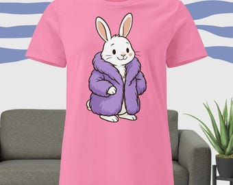 Women’s softstyle T shirt Bunny Rabbit in a Coat
