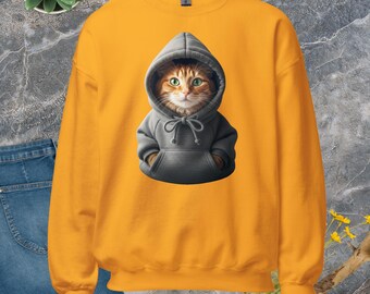Sweatshirt Orange Cat in a Hoodie