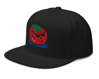 Flat Bill Cap Cool Skateboard Tomato