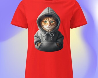 Women’s softstyle Cat in a Hoodie T shirt