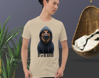 T Shirt of Dog wearing a Hoodie