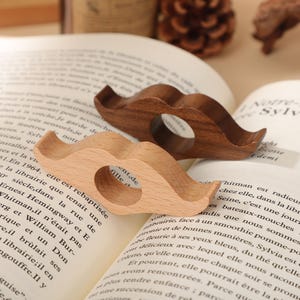Suporte de página de polegar de madeira para livros, Abridor de páginas de livros, Presente de aniversário, Presente para amantes de livros, Suporte de página de anel de leitura, Acessórios para livros