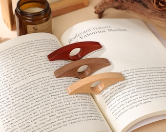 Portapáginas de madera para el pulgar, separador de páginas de libros, regalo de aniversario, regalo para amantes de los libros, portapáginas con anillo de lectura, accesorios para libros