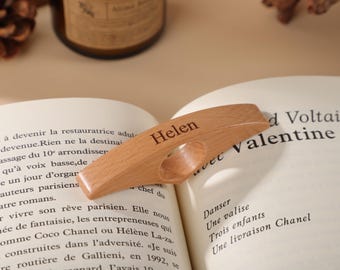 Portapáginas de madera para el pulgar, separador de páginas de libros, regalo de aniversario, regalo para amantes de los libros, portapáginas con anillo de lectura, accesorios para libros