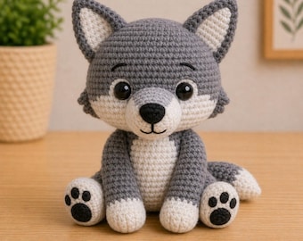 Realistic Wolf Crochet Pattern | Amigurumi Wolf PDF Pattern | DIY Crochet Animal Toy | Beginner to Intermediate Plush Wolf Tutorial