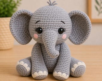 Realistic Elephant Crochet Pattern Amigurumi Toy DIY PDF