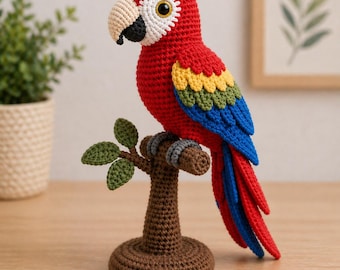 Parrot Crochet Pattern PDF | Amigurumi Parrot Pattern | Colorful Bird Crochet Toy | DIY Handmade Parrot Plush Pattern