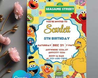 Sesame Street Birthday Invitation: Abby Cadabby, Editable Template (Digital Download)