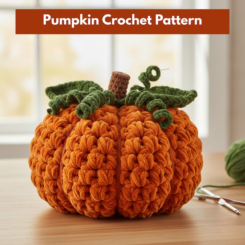 CROCHET PATTERN + VIDEO Pumpkin Spice Wheat Stitch Crochet Pumpkin Trio ...